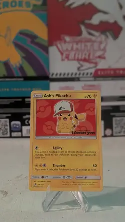 Ash’s Pikachu SM109 Non Holo Ultra Rare Promo Pokemon Card (MP) - Image 1