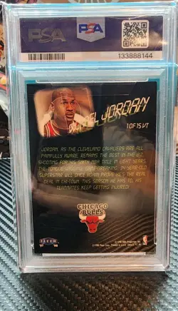 Fleer Ultra Michael Jordan View to a Thrill VT1 PSA 6 Chicago Bulls Basketball - Image 2