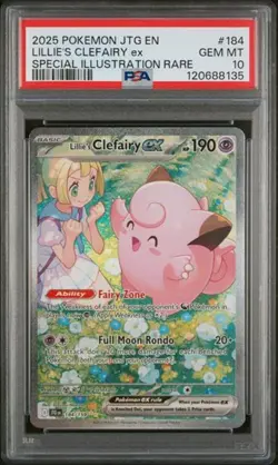 2025 Pokemon SV Journey Together SIR Lillie's Clefairy Ex #184 PSA 10 - Image 1