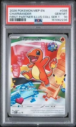 PSA 10 Charmander 038 Pokemon First Partners Illustration Collection Kanto Promo - Image 1