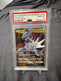 2018 Pokemon Sun & Moon Ultra Prism Dialga GX 100/156 PSA 10 - Image 1
