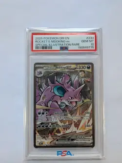 2025 POKEMON DRI EN-DESTINED RIVALS #233 TEAM ROCKET'S NIDOKING EX PSA 10 - Image 1