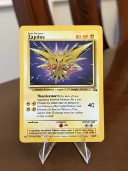 Zapdos (30/62) Fossil - MP - Vintage - Rare - Unlimited - WoTc - Pokemon TCG - Image 1