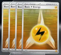 4x Lightning Energy 020 Holo Black Bolt White Flare Pokemon TCG Playset NM - Image 1