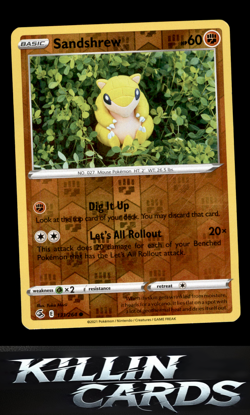 Reverse Holofoil Sandshrew 131/264 Pokemon Common SWSH08: Fusion Strike Card NM - Image 1