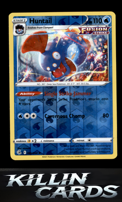 Reverse Holofoil Huntail 066/264 Pokemon Rare SWSH08: Fusion Strike Card NM - Image 1
