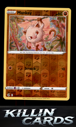 Reverse Holofoil Mankey 133/264 Pokemon Common SWSH08: Fusion Strike Card NM - Image 1