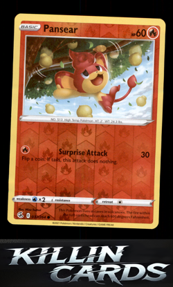 Reverse Holofoil Pansear 037/264 Pokemon Common SWSH08: Fusion Strike Card NM - Image 1