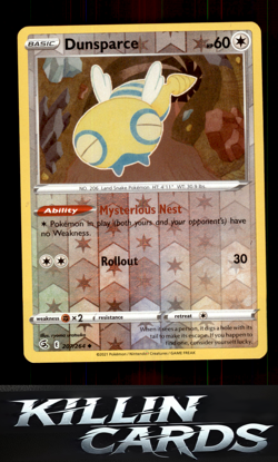 Reverse Holofoil Dunsparce 207/264 Pokemon Uncommon SWSH08: Fusion Strike Card N - Image 1
