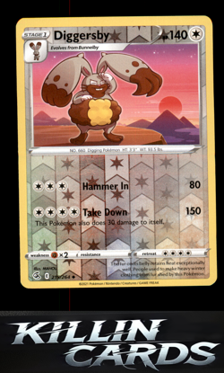 Reverse Holofoil Diggersby 215/264 Pokemon Uncommon SWSH08: Fusion Strike Card N - Image 1