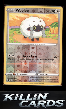 Reverse Holofoil Wooloo (222) 222/264 Pokemon Common SWSH08: Fusion Strike Card - Image 1
