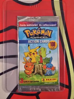 Vintage Pokemon 2004 Panini Action Advanced Sealed Booster Pack Lenticular Cards - Image 1