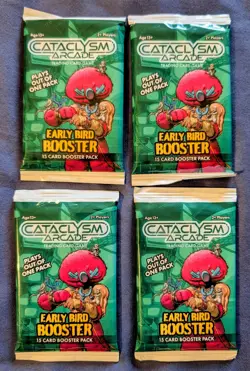 Cataclysm Arcade TCG Kickstarter Early Bird 15 Card Booster Packs 4x SEALED - Image 1