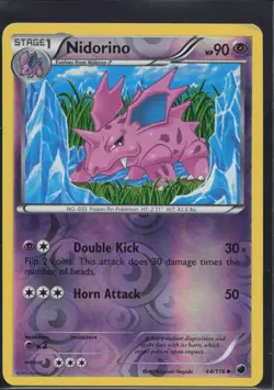 Nidorino 44/116 Uncommon Plasma Freeze Pokemon Reverse Holo Near Mint - Image 1