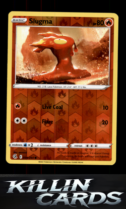 Reverse Holofoil Slugma 034/264 Pokemon Common SWSH08: Fusion Strike Card NM - Image 1