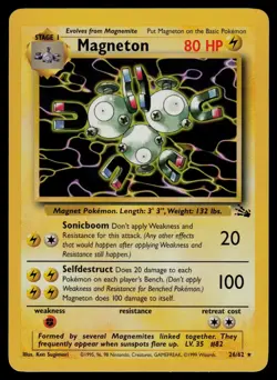 Magneton 26/62 Rare Fossil Pokemon Unlimited Lightly Played - Image 1