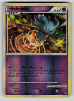 Misdreavus 54/95 Common HGSS Unleashed Pokemon Reverse Holo HP dmg - Image 1