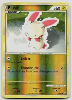 Plusle 36/95 HGSS Unleashed Reverse Holo Pokemon MP crease - Image 1