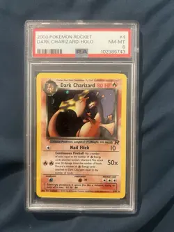 2000 Pokemon Rocket Dark Charizard Holo #4 PSA 8 - Image 1