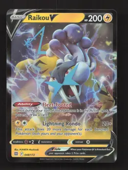Raikou V 048/172 Holo V Rare Brilliant Stars Pokemon Holo Near Mint - Image 1