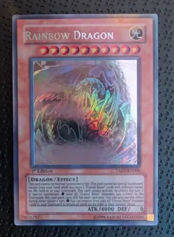 Yu-Gi-Oh Rainbow Dragon TAEV-EN006 Ghost Rare Card 1st Edition - Image 1