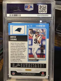 Bryce Young RC 2023 Panini Contenders Season Ticket Rookie Mojo Panthers PSA 10 - Image 2