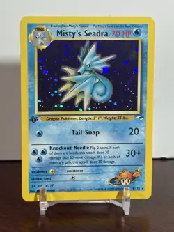 Pokemon TCG Gym Heroes 1st Edition Holo Rare Misty's Seadra 9/132 Near Mint NM - Image 1
