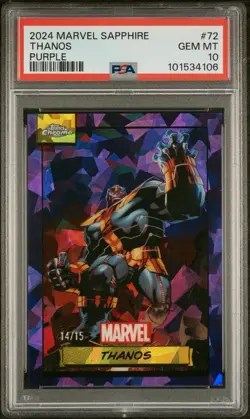Marvel Topps Chrome Sapphire Thanos /15 | PSA 10 | Purple Match | Original Set - Image 2