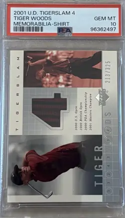 2001 Tiger Woods TIGERSLAM 4 Upper Deck Employee Exclusive PSA 10 GEM MINT - Image 3