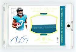 2024 NATIONAL TREASURES CROSSOVER ROOKIE PATCH AUTO GOLD BRIAN THOMAS JR. RC /10 - Image 1