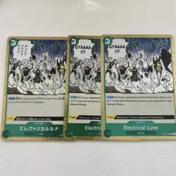 3x Playset OP08-036 Electrical Luna English/Japanese One Piece Card Foil - Image 1