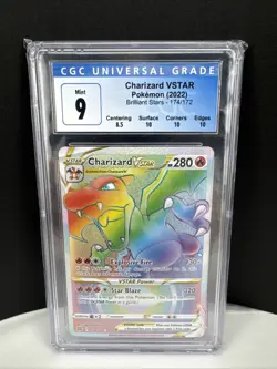 CGC 9 MINT Pokemon Charizard VSTAR Brilliant Stars Card 174/172 - Image 1