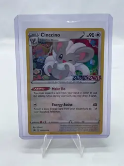 Pokemon Card Cinccino SWSH009 Black Star Promo Sword & Shield Stamped NM - Image 1