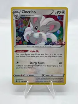 Pokemon Card Cinccino SWSH009 Black Star Promo Sword & Shield Stamped NM - Image 3