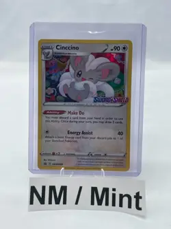 Pokemon Card Cinccino SWSH009 Black Star Promo Sword & Shield Stamped NM - Image 5