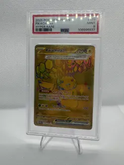 Pikachu ex 179/131 Sv: Prismatic Evolutions Holo Pokemon Card PSA 9 Graded Gold - Image 1