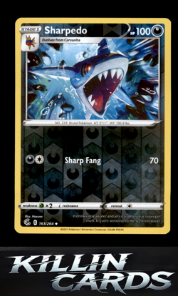 Reverse Holofoil Sharpedo 163/264 Pokemon Uncommon SWSH08: Fusion Strike Card NM - Image 1