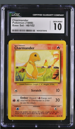 Charmander Base Set Card, CGC Gem Mint 10, Slab, 46/102 - Image 1