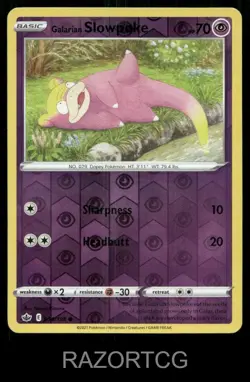 GALARIAN SLOWPOKE 054/198 C CHILLING REIGN POKEMON REVERSE HOLO NM/M - Image 1