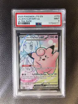 2025 POKEMON JTG EN-JOURNEY TOGETHER ULTRA RARE #173 LILLIE'S CLEFAIRY EX PSA 9 - Image 1