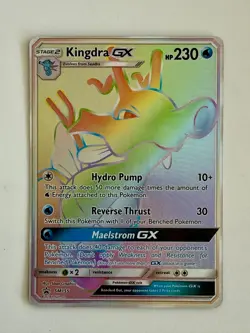 Pokemon Kingdra GX SM155 Black Star Promo Rainbow Rare Card NM - Image 1