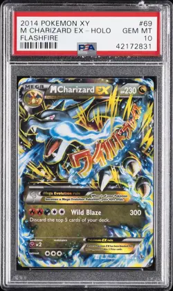 2014 POKEMON XY FLASHFIRE #69 M CHARIZARD EX PSA 10 - Image 1