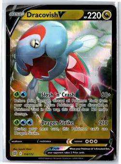 Pokemon 2022 Dracovish V Ultra Rare Holo SWSH09 114/172 NM - Image 1