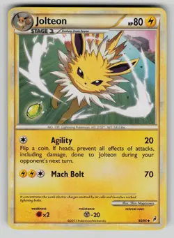 Jolteon 45/95 Uncommon Call of Legends Pokemon vLP - Image 1