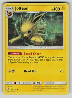 Jolteon 70/236 Uncommon Cosmic Eclipse Pokemon vLP - Image 1