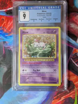 Pokemon 2016 Mew Holo Evolutions 4 Point Graded 53/108 CGC 9 Mint Blue Label! - Image 1
