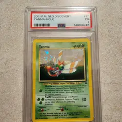 Pokemon Yanma Neo Discovery Unlimited Edition Holo Rare 17 PSA 1 Poor - Swirl - Image 1