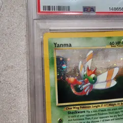 Pokemon Yanma Neo Discovery Unlimited Edition Holo Rare 17 PSA 1 Poor - Swirl - Image 2
