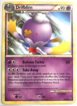 Pokemon TCG HGSS Undaunted Drifblim Rare 12/90 NM/M Condition - Image 1