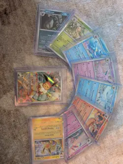 Pokemon TCG Prismatic Evolutions Reverse Holo Eevee & Eeveelutions Lot 9 - Image 1